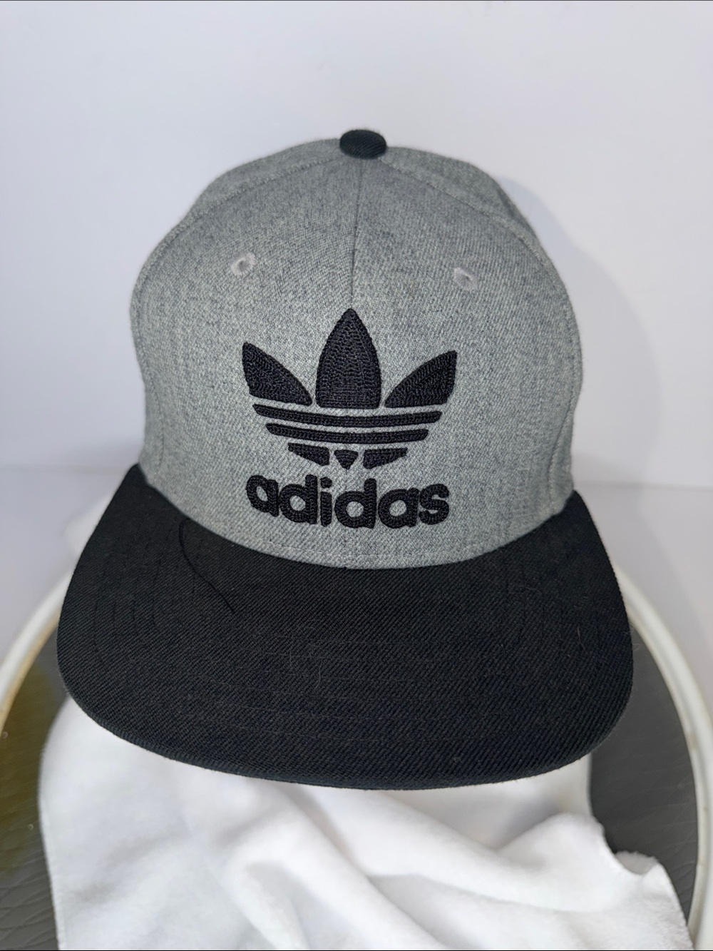adidas Grey and Black Trefoil Snapback Hat